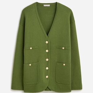 J. Crew Green V-Neck Sweater